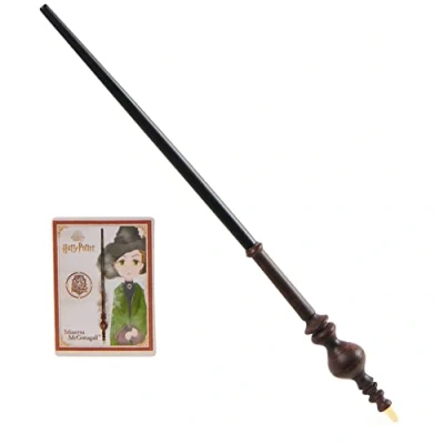 Image of Wizarding World Harry Potter Authentic Minerva McGonagall Plastic Wand with Spell Card, 12 Inch, Toy for Children Aged 6 and Above, Fan Merchandise