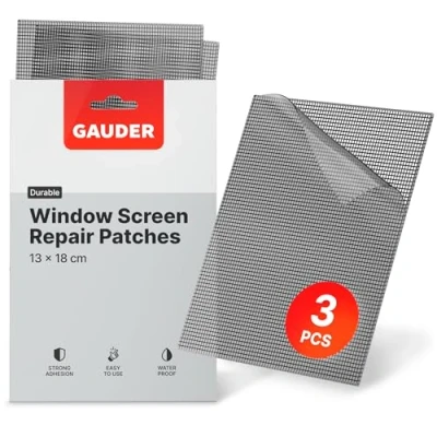 Image of GAUDER Window Screen Repair Patches (130 x 180 mm) Fibreglass Kit (3 pieces)