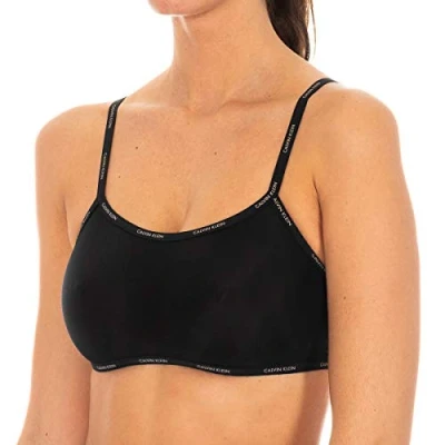 Image of Calvin Klein Women&#039;s Bralette Un Back Clos Bra, Black (Black 001), (Size: Small)