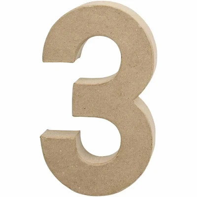 Image of Creativ 26631 20 cm 1 Piece Papier Mache Number 3, Beige