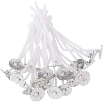 Image of POFET 100pcs Candle Wicks 7.5cm Pre Waxed Wicks, Natural Wick for Making DIY