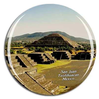 Image of Weekino Mexico Pyramid of the Sun San Juan Teotihuacan Fridge Magnet 3D Crystal Glass Tourist City Travel Souvenir Collection Gift Strong Refrigerator Sticker