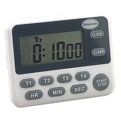 Image of Digital Kitchen Timer For Cooking and Baking Four Way Countdown &amp; Clock 24 Hour Count Down Up Large Easy To Read Display Stand Magnet Back
