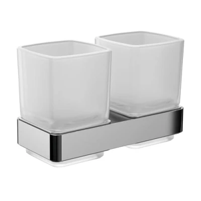 Image of Emco Loft 52500100 Double (Satin Crystal Glass, Chrome, Toothbrush Holder), Normal