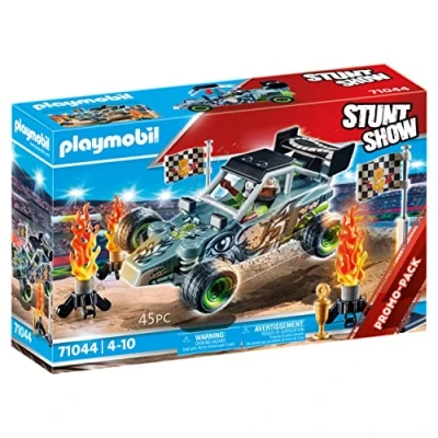 Image of Playmobil 71044 Stunt Show Racer Promo Pack, Racing, stuntman, Fun Imaginative Role Play, PlaySets Suitable for Children Ages 4+