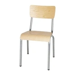 Image of Bolero Cantina Side Chairs Wooden Seat &amp; Backrest Galvanised (4 Pack)