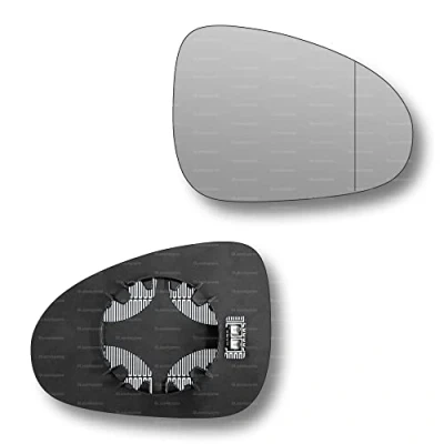 Image of Less4spares Replacement Wing Mirror Glass Right Compatible with VW Touareg 2010 2017 CLIP ON Driver Off side Heated Blind Spot