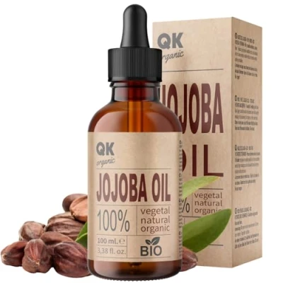 Image of JOJOBA Oil 100% Pure Organic Vegan 100 ml for Body, Face, Hair, Nails, Beard Anti wrinkle and acne BIO Cold Pressed