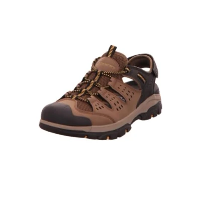 Image of Skechers Men&#039;s TRESMEN Menard Sandals, Brown Black Synthetic/Mesh, 8 UK