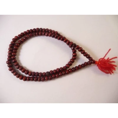 Image of Fair Trade Redwood Rosewood Mala 108 Wooden Prayer Beads Handmade Buddhist Mallah Mantra