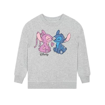 Image of Disney Stitch Sweatshirt and Angel Girls Clothes For Official Lilo Merchandise Grey 5 6 Years