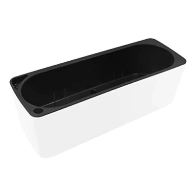 Image of 15 inch Rectangular Self Watering Houseplant &amp; Herb Windowsill Planter Trough, No Water Level Indicator 39x13.5x13.5cm White (White)