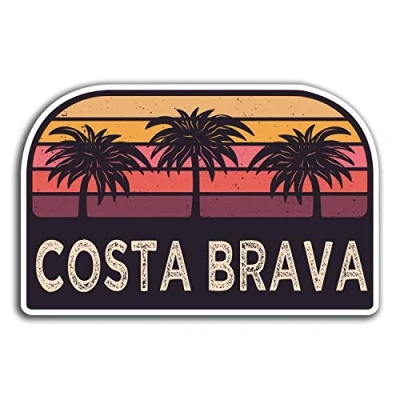 Image of 2 x 10cm Costa Brava Sun Vinyl Stickers Travel Sticker Laptop Luggage #23725 (10cm Wide)