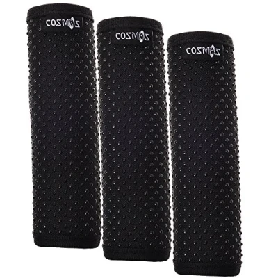 Image of Cosmos Pack of 3 Black Color Non Slip Comfort Neoprene Handle Wraps Grip for Travel Bag Luggage Suitcase