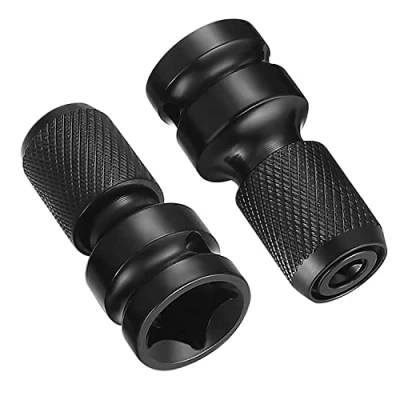 Image of Bapao Pack of 2 1/2&quot; Square to 1/4&quot; Hex Socket Adapters with Quick Release Converter Bits for Percussion Ratchet Screwdriver