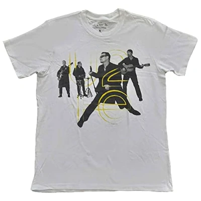 Image of U2 Unisex T Shirt: Live Action (Back Print) (Ex Tour) X Large/White/Unisex