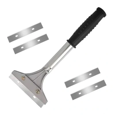 Image of FIXTOOLS 4 &quot;Heavy Duty Wall Non Slip Soft Grip Scraper Tool Effortless Removal of Wallpaper, Floor Tiles, and Stubborn Materials Durable Ergonomic Design&quot;