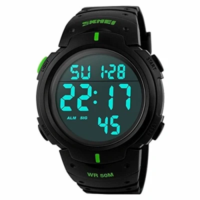 Image of Skmei Unisex Student Outdoor Simple Disige Waterproof Screen Digital LED Sport Wrist Watches Green