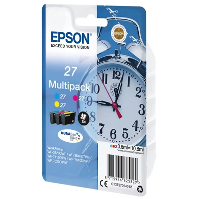 Image of EPSON T270540 3 PACK Alarm Clocks Ink Cartridge for WF 3620DWF Series, Yellow/Magenta/Cyan