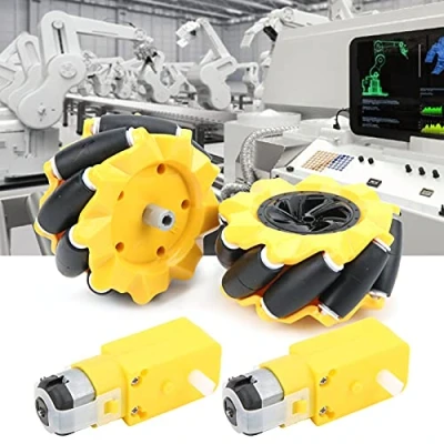 Image of Fafeicy 80mm Mecanum Wheel Set(1 x Left, 1 Right), TT Geared Motor Smart Robot Car Parts, DIY Accessories, Universal