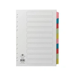 Image of Concord 10 Part Printed Index Subject Dividers A4