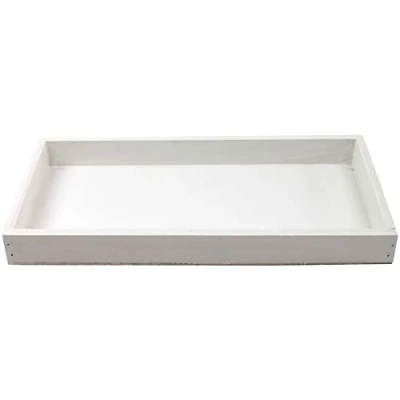 Image of Wooden Serving Tray 30 x 15 cm in White Oblong Decorative as Rectangular Bowl for Christmas Table Decoration Small Modern Advent Wreath Candle Holder Blank