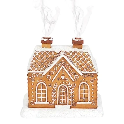 Image of Christmas Rules with Gingerbread House Incense Cone Burner Festive Home Decor for a Merry Reminder, Spread Cheer