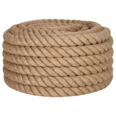 Image of vidaXL Natural Jute Rope 10m Long, 40mm Thick Ideal for Crafts, Home Decor, Gardening &amp; More Cut to Desired Length