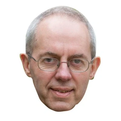 Image of FoxyPrinting Justin Welby Celebrity Cardboard Party Face Mask Fancy Dress