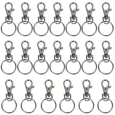 Image of TRIXES 20 X Small Lobster Detachable Swivel Clasps for Key Split Ring Grey Colour