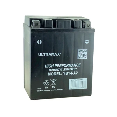 Image of Genuine UltraMax YB14 A2, 12V 14AH 160 CCA Motorbike Motorcycle Battery