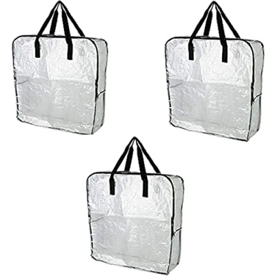 Image of Ikea DIMPA 3 pcs Extra Large Storage Bag, Clear Heavy Duty Bags, Moth and Moisture Protection Bags