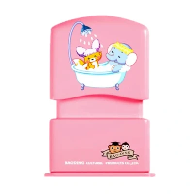 Image of Name Stamp for Clothes Kids,Waterproof Wash Not Faded Stamp,Custom Stamp,Kiddo Space Stamp,Personalised Kids (BZ001 Pink,1pcs)
