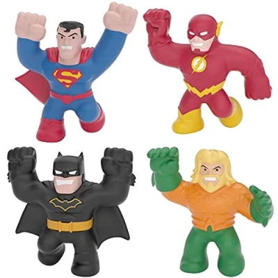 Image of Heroes of Goo Jit Zu Licensed DC 4 Pack Aquaman, Batman, Superman and The Flash