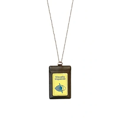 Image of Quantum Leap Visually Impaired Card in PU Leather Holder with Neck Chain