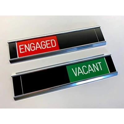 Image of Sliding Signs Entry Control Engaged (RED) / Vacant (GREEN) (Or Your Wording)