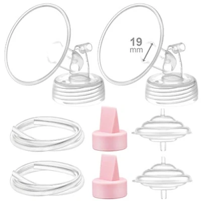 Image of Maymom Pump Part Compatible with Spectra S2 S1 9 Plus Breastpump Not Original Replacement 19mm Flange Duckbill Valve Pink
