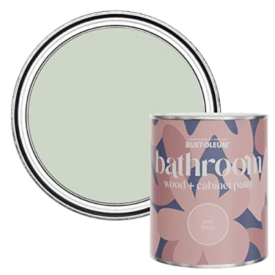 Image of Rust Oleum GREEN Moisture Resistant Bathroom Wood and Cabinet Paint in Matt Finish LAUREL 750ML