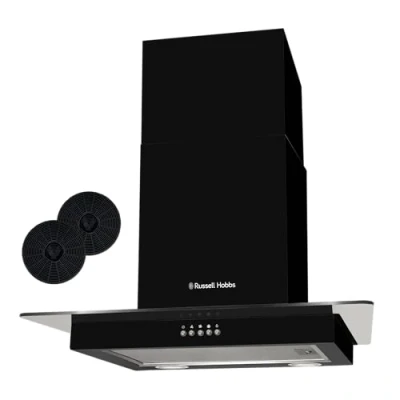 Image of Russell Hobbs RHFGCH601B 60cm Flat Glass Black Cooker Hood