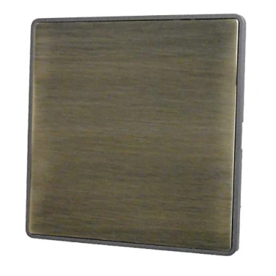 Image of Screwless Antique Brass Single Blank Plate LAB31