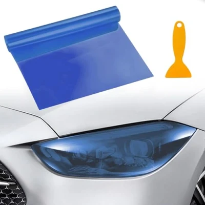Image of VBGURR Car Headlight Tint, Tint for Waterproof Film Rear Light 30 X 120cm (Blue)