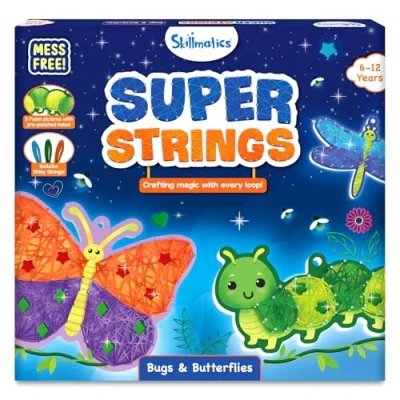 Image of Skillmatics Art &amp; Craft Activity Super Strings Bugs Butterflies, Mess Free for Kids, Kits Supplies, DIY Creative Activity, Gifts Boys Girls Ages 6, 7, 8, 9, 10, 11, 12