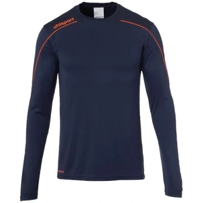 Image of Uhlsport Stream 22 Long Sleeve Jersey Men, Red/Black, Moisture Wicking Dry Tech, Size XL