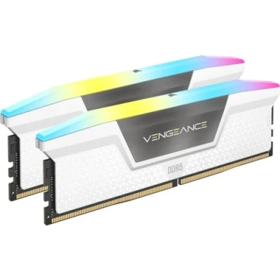 Image of CORSAIR VENGEANCE RGB DDR5 RAM 64GB (2x32GB) 6400MHz CL32 Intel XMP iCUE Compatible Computer Memory White (CMH64GX5M2B6400C32W)