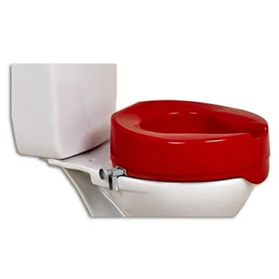 Image of NRS Healthcare Red Raised Toilet Seat 10 cm (4 inch) High