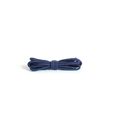 Image of Kaps Round Thin Laces, quality 2mm wide 100% cotton shoe laces for casual and fashion footwear, made in Europe, 1 pair (100 cm 39 inch 5 to 7 eyelet pairs / 57 navy)
