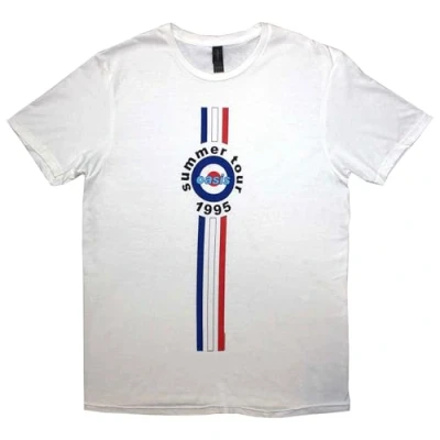 Image of Paradiso Clothing Stripes LOGO Print Tshirt, Size: Medium, White