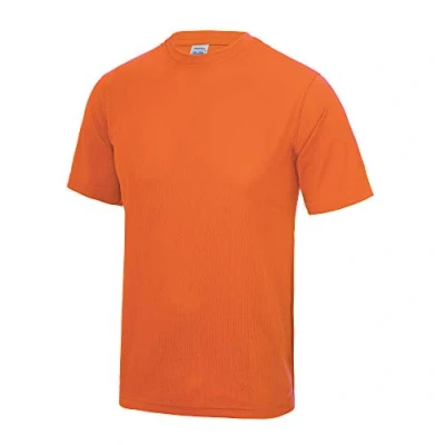 Image of Just Cool Mens Performance Plain T Shirt (L) (Electric Orange)
