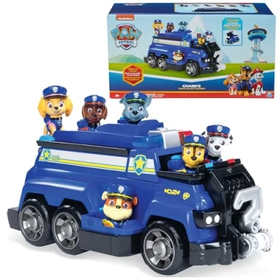 Image of Paw Patrol Team Cruiser, Large Scale Vehicle with Exclusive Chase, Marshall, Skye, Rubble, Rocky &amp; Zuma Action Figures, Toys for Boys Girls Ages 3+