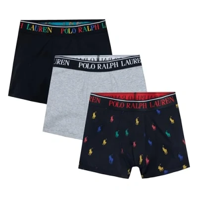 Image of POLO RALPH LAUREN Boys&#039; 3 Pack Boxer Briefs, Black Multi/Grey, L